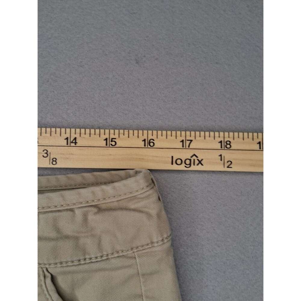 American Eagle Midi Stretch Chino Shorts Women's Sz 10 Beige Khaki Cotton - Picture 6 of 9